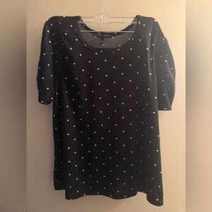 Black Polka Dot Women's Como Black Top / Blouse | S : L | NWOT